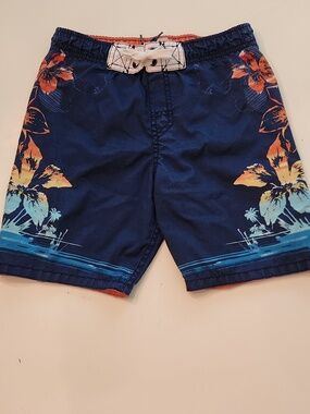 Mossimo Supply Co. Boys Navy Blue Floral Swim Board Shorts Size XS 4/5